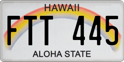 HI license plate FTT445
