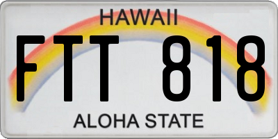 HI license plate FTT818