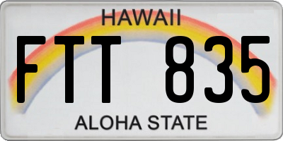 HI license plate FTT835