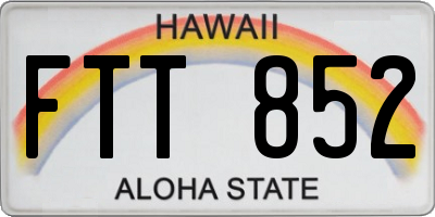 HI license plate FTT852
