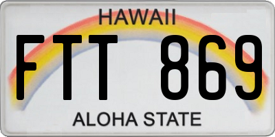 HI license plate FTT869