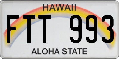 HI license plate FTT993
