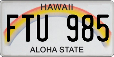 HI license plate FTU985