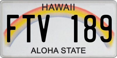 HI license plate FTV189