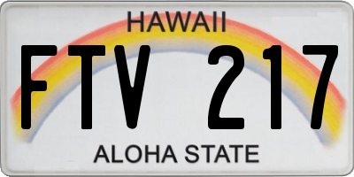 HI license plate FTV217