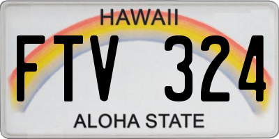HI license plate FTV324