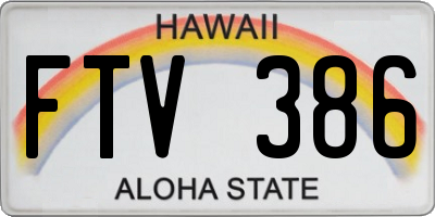 HI license plate FTV386
