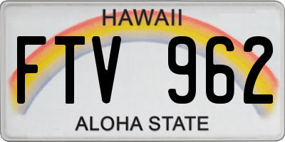 HI license plate FTV962