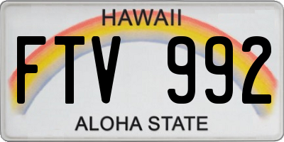 HI license plate FTV992