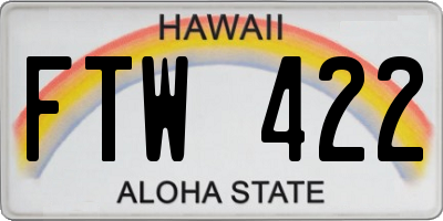 HI license plate FTW422