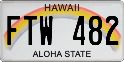 HI license plate FTW482