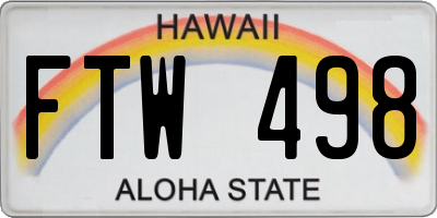 HI license plate FTW498