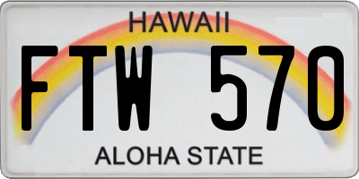 HI license plate FTW570