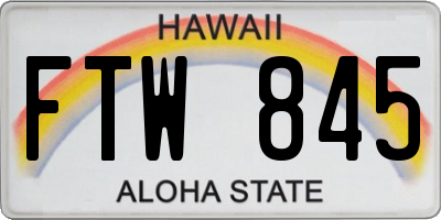 HI license plate FTW845