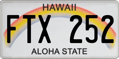 HI license plate FTX252