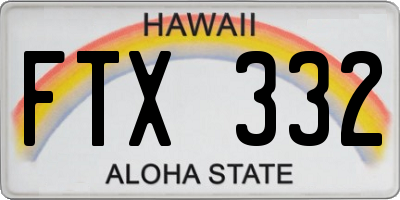 HI license plate FTX332