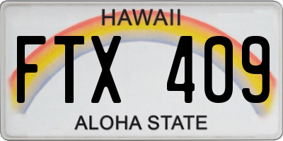 HI license plate FTX409