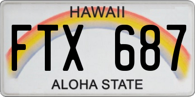 HI license plate FTX687