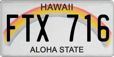 HI license plate FTX716