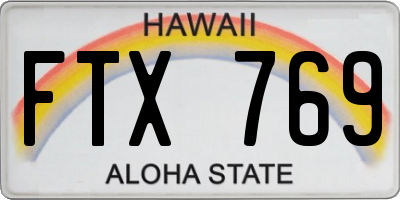 HI license plate FTX769