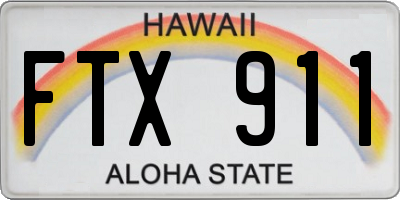 HI license plate FTX911