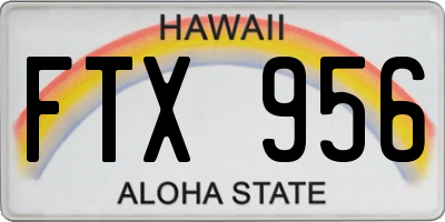 HI license plate FTX956