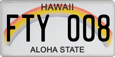 HI license plate FTY008