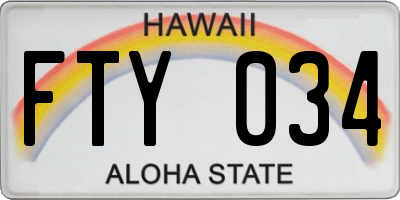 HI license plate FTY034