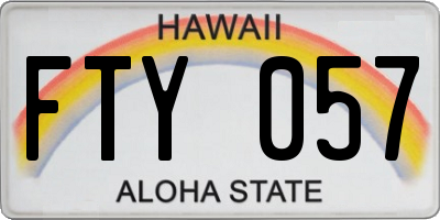 HI license plate FTY057