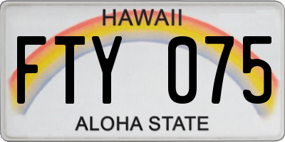 HI license plate FTY075