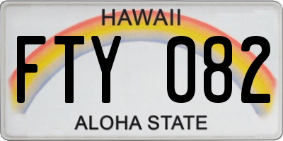 HI license plate FTY082