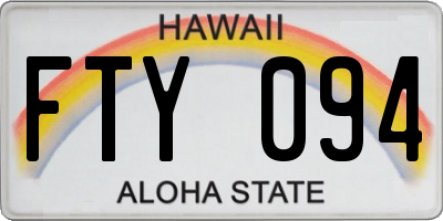 HI license plate FTY094