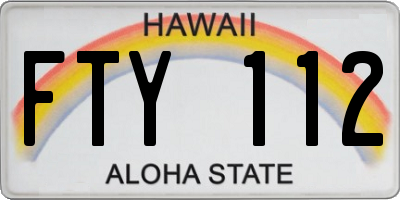 HI license plate FTY112