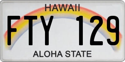 HI license plate FTY129