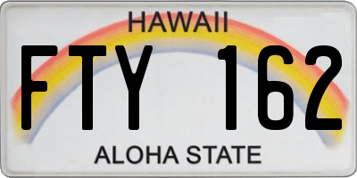 HI license plate FTY162