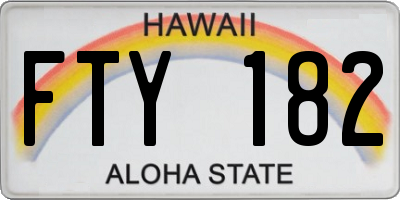 HI license plate FTY182