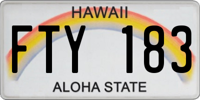 HI license plate FTY183