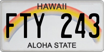 HI license plate FTY243
