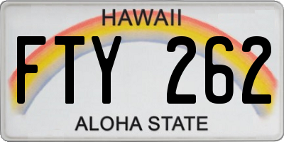 HI license plate FTY262