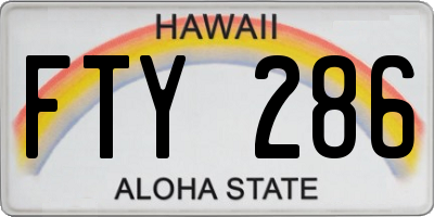 HI license plate FTY286