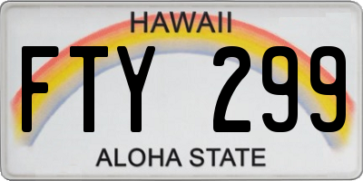 HI license plate FTY299