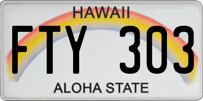 HI license plate FTY303
