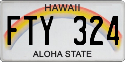HI license plate FTY324