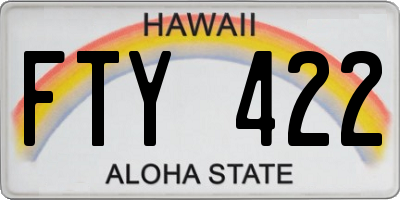 HI license plate FTY422