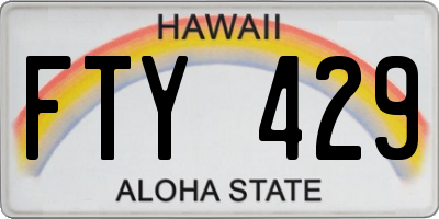 HI license plate FTY429