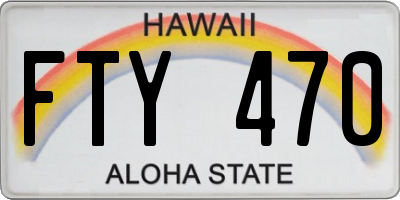 HI license plate FTY470