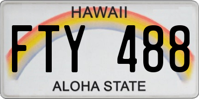 HI license plate FTY488