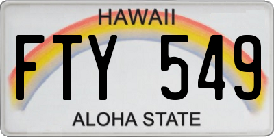 HI license plate FTY549