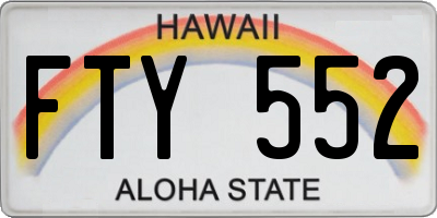 HI license plate FTY552