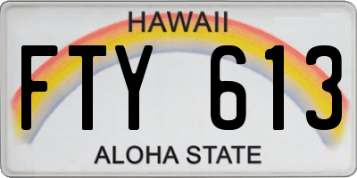 HI license plate FTY613